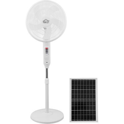 Ventilador de pie de 3 velocidades y altura ajustable de Ø40 cm con panel solar - DCG Ventilador de pie de 3 velocidades y altura ajustable de Ø40 cm con panel solar - DCG