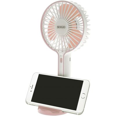 Sogo Mini Ventilador Silencioso Recargable con Soporte para Smartphone - Ventilador Sogo Mini Ventilador Silencioso Recargable con Soporte para Smartphone - Ventilador