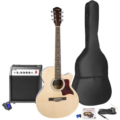 Pack Showkit Guitarra Acústica + Amplificador 40W + Accesorios (Madera) - MAX Pack Showkit Guitarra Acústica + Amplificador 40W + Accesorios (Madera) - MAX