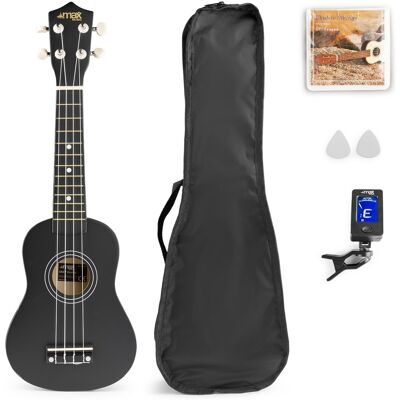 Pack UKEY Ukelele Soprano 21" + Accesorios (Negro) - MAX Pack UKEY Ukelele Soprano 21" + Accesorios (Negro) - MAX