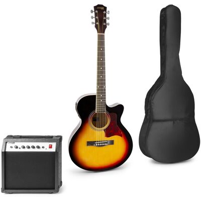 Pack Showkit Guitarra Acústica + Amplificador 40W + Accesorios (Marrón) - MAX Pack Showkit Guitarra Acústica + Amplificador 40W + Accesorios (Marrón) - MAX