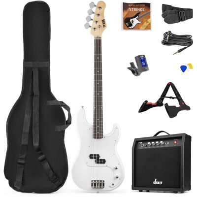 Pack GIGKIT LP Bajo Eléctrico + Amplificador 6" 40W (Blanco) - MAX Pack GIGKIT LP Bajo Eléctrico + Amplificador 6" 40W (Blanco) - MAX