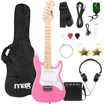 Pack GIGKIT Guitarra Eléctrica Junior 1/4 + Amplificador 10W (Rosa) - MAX Pack GIGKIT Guitarra Eléctrica Junior 1/4 + Amplificador 10W (Rosa) - MAX