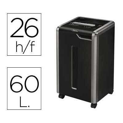 Destructora de documentos Fellowes 325I con tapa de ciclo de trabajo continuo. Corte 26 Hojas Destructora de documentos Fellowes 325I con tapa de ciclo de trabajo continuo. Corte 26 Hojas