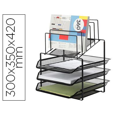 Bandeja Escritorio Q-Connect Kf17296 Negro Metálico 3 Bandejas 300X350X420 mm Bandeja Escritorio Q-Connect Kf17296 Negro Metálico 3 Bandejas 300X350X420 mm