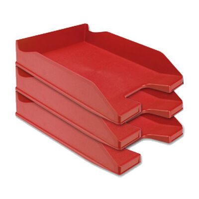 Bandeja de escritorio de plástico rojo opaco Q-Connect Bandeja de escritorio de plástico rojo opaco Q-Connect