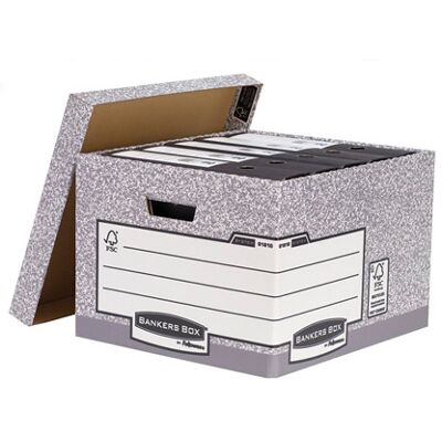 Fellowes Box Tarjeta reciclada para capacidad de almacenamiento de archivos. 4 cajas de archivo de formato de folio Fellowes Box Tarjeta reciclada para capacidad de almacenamiento de archivos. 4 cajas de archivo de formato de folio