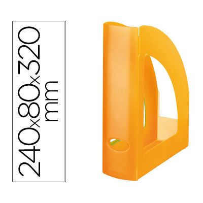 LIDERPAPEL Revistero Plástico Naranja Translúcido LIDERPAPEL Revistero Plástico Naranja Translúcido