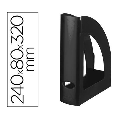 LIDERPAPEL Revistero de plástico opaco negro LIDERPAPEL Revistero de plástico opaco negro