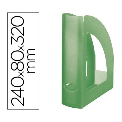 LIDERPAPEL Revistero Plastico Verde Kiwi Translucido LIDERPAPEL Revistero Plastico Verde Kiwi Translucido