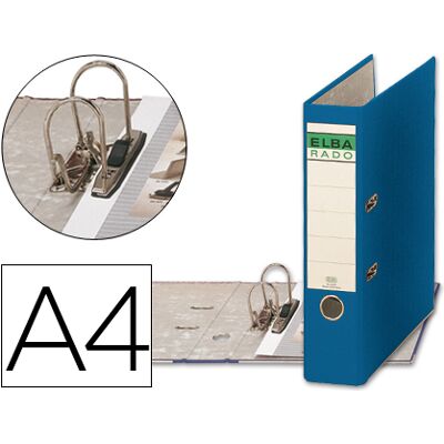 Carpeta archivadora Elba A4 con palanca, lomo de 75 mm, azul Carpeta archivadora Elba A4 con palanca, lomo de 75 mm, azul