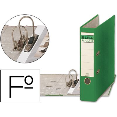 Carpeta archivadora Elba Folio, lomo de 75 mm, verde Carpeta archivadora Elba Folio, lomo de 75 mm, verde