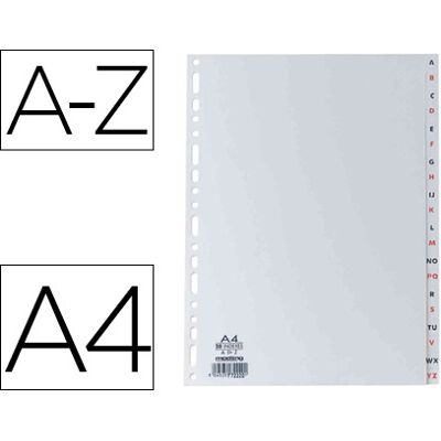 Separador Alfabético Elba Plastico 120 Mc Din A4 11 Huecos AZ Gris Separador Alfabético Elba Plastico 120 Mc Din A4 11 Huecos AZ Gris