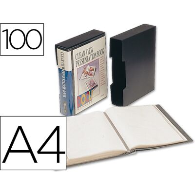 LIDERPAPEL Portada Catálogo Din A4 c/ 100 Bolsas Negro LIDERPAPEL Portada Catálogo Din A4 c/ 100 Bolsas Negro