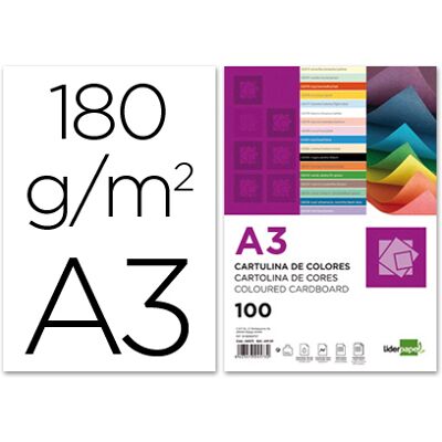 LIDERPAPEL Cartulina 180 Gr A3 100 Hojas Blancas LIDERPAPEL Cartulina 180 Gr A3 100 Hojas Blancas