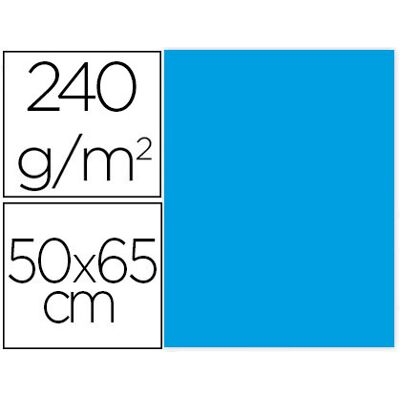 LIDERPAPEL Cartulina 50X65 cm 240G/M2 Azul Turquesa Pack de 25 hojas LIDERPAPEL Cartulina 50X65 cm 240G/M2 Azul Turquesa Pack de 25 hojas