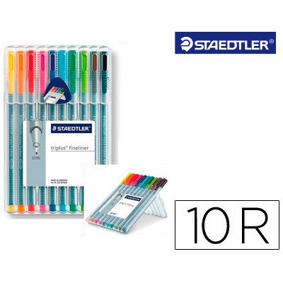 Staedtler Triplus Fineliner Rotulador Estuche 10 Colores Surtidos Staedtler Triplus Fineliner Rotulador Estuche 10 Colores Surtidos
