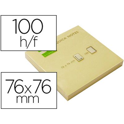 Bloc de notas adhesivas amarillas Q-Connect 75 x 75 mm Bloc de notas adhesivas amarillas Q-Connect 75 x 75 mm