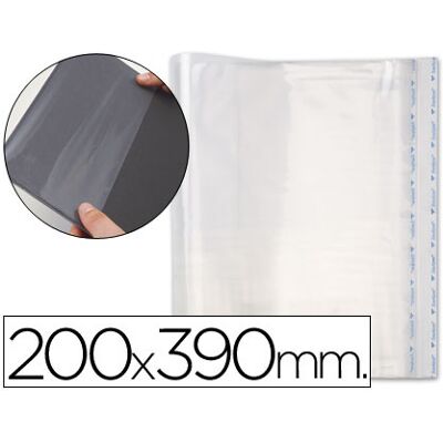 Bolsas Protectoras para Encuadernación Adhesiva en Polipropileno Color Transparente 200X390mm Bolsas Protectoras para Encuadernación Adhesiva en Polipropileno Color Transparente 200X390mm