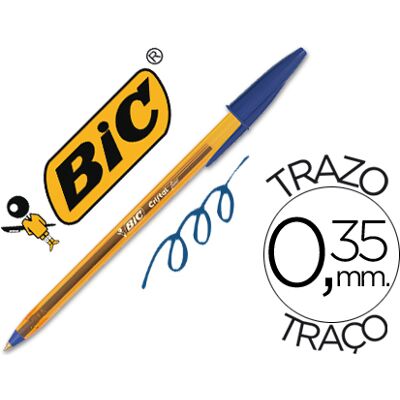 Bolígrafo Bic Crystal Punta Fina Azul Bolígrafo Bic Crystal Punta Fina Azul