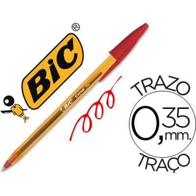 Bolígrafo Bic Crystal Punta Fina Rojo Bolígrafo Bic Crystal Punta Fina Rojo