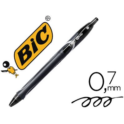 Bolígrafo retráctil de secado rápido Bic Gelocity con tinta de gel negra, punta de 0,7 mm Bolígrafo retráctil de secado rápido Bic Gelocity con tinta de gel negra, punta de 0,7 mm