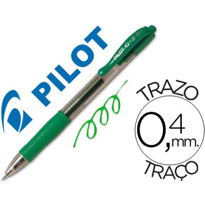 Pilot Pen G-2 Tinta Gel Verde -Retráctil -Con Grip Pilot Pen G-2 Tinta Gel Verde -Retráctil -Con Grip