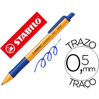 Bolígrafo Pointball Azul - Ecológico, 0.5mm, Retráctil Bolígrafo Pointball Azul - Ecológico, 0.5mm, Retráctil