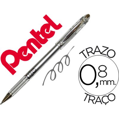 Pentel Roller Metalica Bolígrafo Bg 208 Plata 0.4 mm Ideal para Papel y Madera Secado Rápido Pentel Roller Metalica Bolígrafo Bg 208 Plata 0.4 mm Ideal para Papel y Madera Secado Rápido