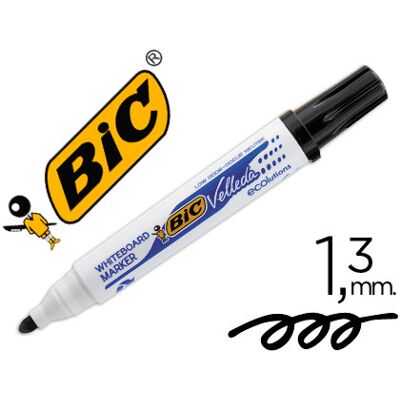 Rotulador Bic Velleda para Pizarra Blanca Color Negro Punta Redonda 1,3 mm Rotulador Bic Velleda para Pizarra Blanca Color Negro Punta Redonda 1,3 mm