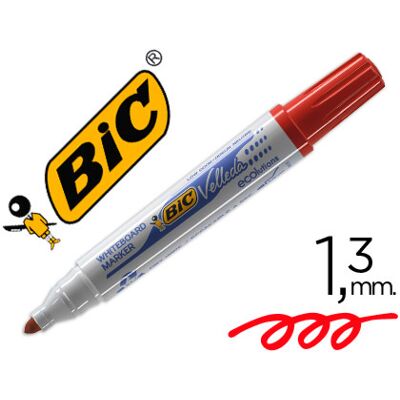 Rotulador Bic Velleda para Pizarra Blanca Color Rojo Punta Redonda 1,3 mm Rotulador Bic Velleda para Pizarra Blanca Color Rojo Punta Redonda 1,3 mm