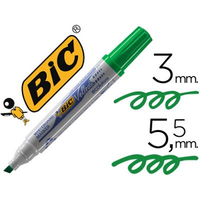 Rotulador Bic Velleda Verde Punta Biselada para Pizarra Blanca Rotulador Bic Velleda Verde Punta Biselada para Pizarra Blanca