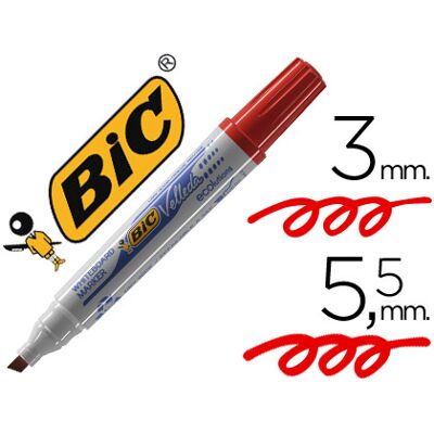Rotulador Bic Velleda Rojo Punta Biselada para Pizarra Blanca Rotulador Bic Velleda Rojo Punta Biselada para Pizarra Blanca