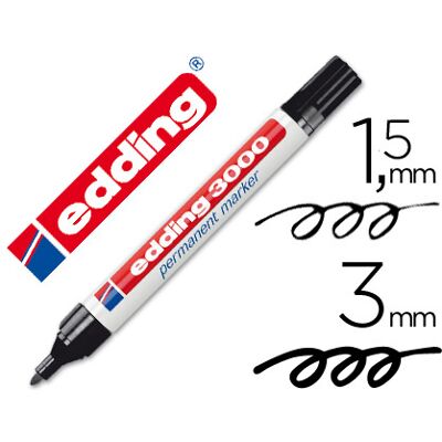 Edding Marker 3000 Negro Punta Redonda Permanente 3mm Edding Marker 3000 Negro Punta Redonda Permanente 3mm