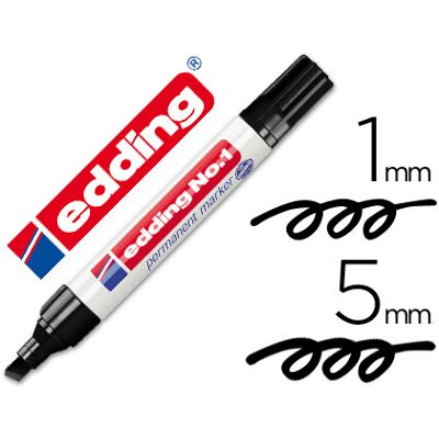 Edding Marker Marcador Permanente 1 Negro - Punta Biselada 5 mm Edding Marker Marcador Permanente 1 Negro - Punta Biselada 5 mm