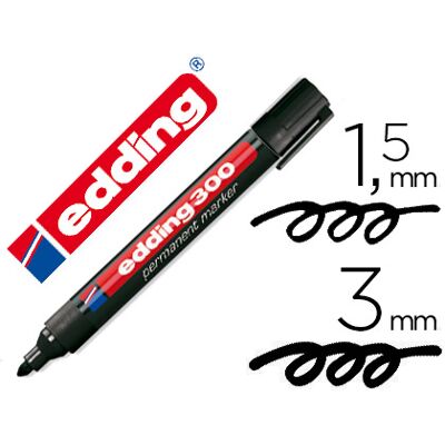 Edding Marker Marcador Permanente 300 Negro Punta Redonda 1.5mm Edding Marker Marcador Permanente 300 Negro Punta Redonda 1.5mm
