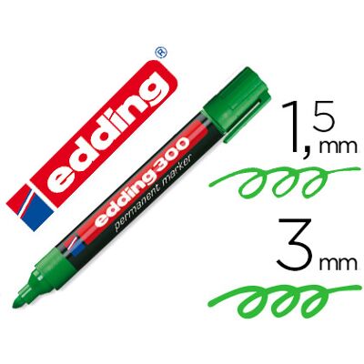 Edding Marker Marcador Permanente 300 Verde Punta Redonda 1,5 mm Edding Marker Marcador Permanente 300 Verde Punta Redonda 1,5 mm