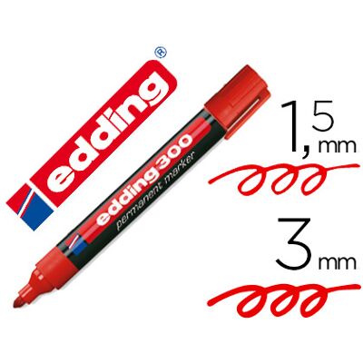 Edding Marker Marcador Permanente 300 Rojo Punta Redonda 1,5 mm Edding Marker Marcador Permanente 300 Rojo Punta Redonda 1,5 mm