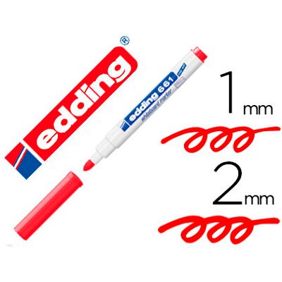 Edding Rotulador para Pizarra Blanca 661 Color Rojo Punta Redonda 1-2 mm Recargable Edding Rotulador para Pizarra Blanca 661 Color Rojo Punta Redonda 1-2 mm Recargable