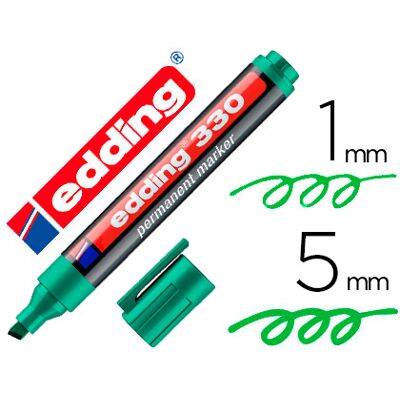 Marcador permanente Edding 330 Verde Punta biselada 1-5 mm Recargable Marcador permanente Edding 330 Verde Punta biselada 1-5 mm Recargable