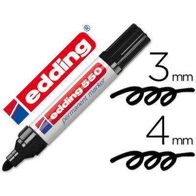 Marcador permanente Edding 550 Black Fiber Tip N.1 - Punta redonda Marcador permanente Edding 550 Black Fiber Tip N.1 - Punta redonda