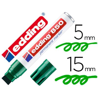 Marcador permanente Edding 850 Verde Punta biselada 5-15 mm Recargable Marcador permanente Edding 850 Verde Punta biselada 5-15 mm Recargable