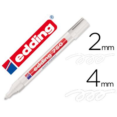 Edding Marker Fiber Tip 750 Blanco Punta redonda 3,5 mm Edding Marker Fiber Tip 750 Blanco Punta redonda 3,5 mm