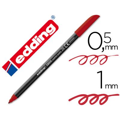 Edding Rotulador Ponta Fibra 1200 Rojo Ingles N.28 - Ponta Redeonda 0 Edding Rotulador Ponta Fibra 1200 Rojo Ingles N.28 - Ponta Redeonda 0