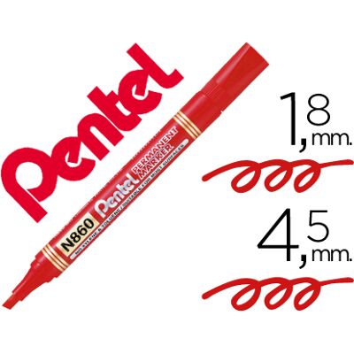 Marcador de bisel rojo permanente Pentel N860 Marcador de bisel rojo permanente Pentel N860