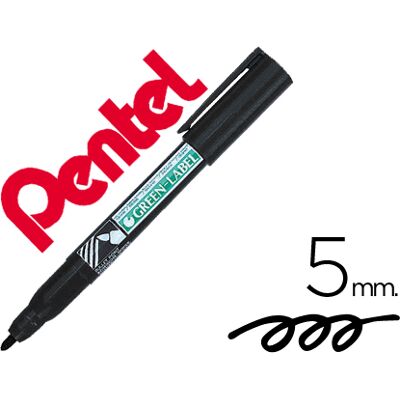 Marcador negro permanente de punta redonda Pentel Nn50 Marcador negro permanente de punta redonda Pentel Nn50
