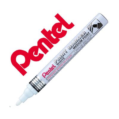 Rotulador Pentel Permanente mmp10-W Blanco para Pinturas Decorativas Ponta Grossa Rotulador Pentel Permanente mmp10-W Blanco para Pinturas Decorativas Ponta Grossa