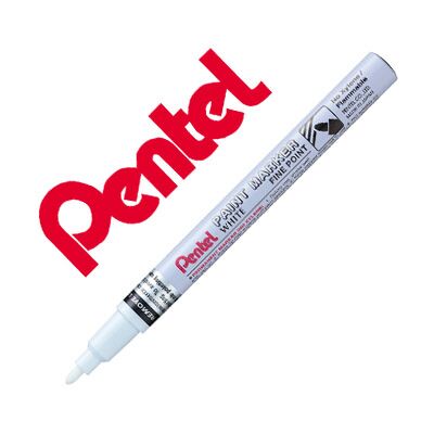 Pentel Marcador Permanente Msp10-W Blanco para Pinturas Decorativas Ponta Media Pentel Marcador Permanente Msp10-W Blanco para Pinturas Decorativas Ponta Media
