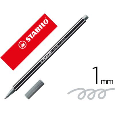 Bolígrafo de fieltro STABILO Pen 68 Plata Metálica - Felt-tip pens Bolígrafo de fieltro STABILO Pen 68 Plata Metálica - Felt-tip pens