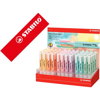 Stabilo Rotulador Fluorescente Swing Cool Pastel Display 48 Unidades Colores Surtidos Stabilo Rotulador Fluorescente Swing Cool Pastel Display 48 Unidades Colores Surtidos